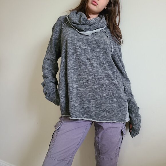 Free People FP Beach Cocoon Cowl Neck Pullover – Charcoal Gray (L/XL) - Picture 1 of 4
